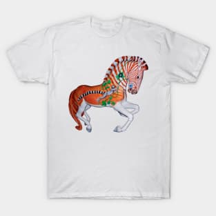 Carousel Animal Quagga Zebra Photo T-Shirt